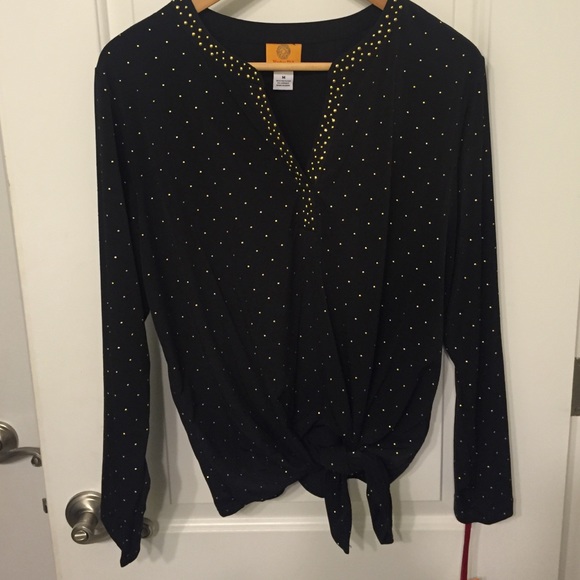 Ruby red Tops Ruby Red Black And Gold Sequin Top Poshmark