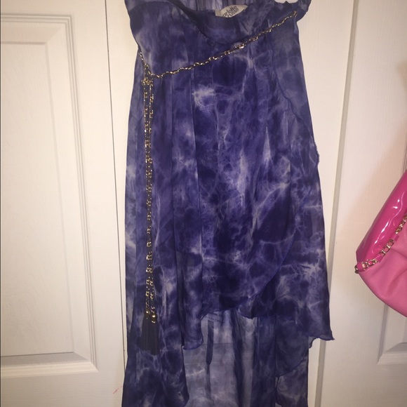 Printed high-low skirt