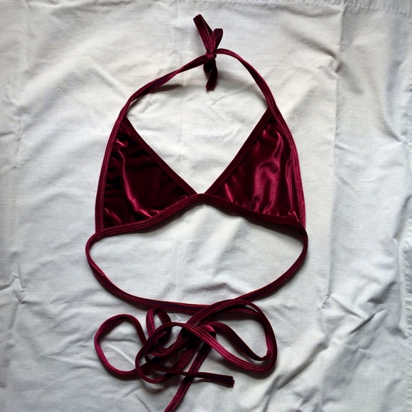 *SOLD* Velvet Wrap-around Bralette - Picture 1 of 2