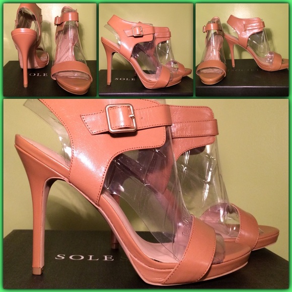 TAN/LUGGAGE LEATHER STILETTOS👠 - Picture 2 of 4