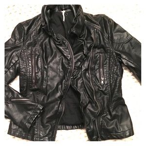 Free People Black Leather Jacket