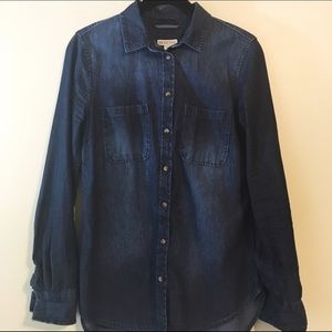 Women's Jean Shirt Chambray Shirt XS