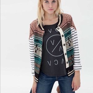 Gimmicks by BKE Pieced Cardigan Sweater - Medium