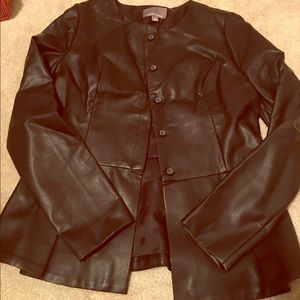Adorable peplum vegan leather jacket