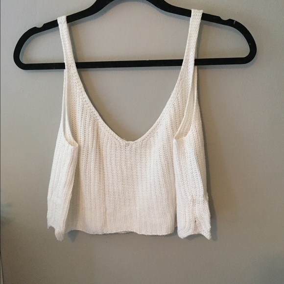 White Cropped Tank Top