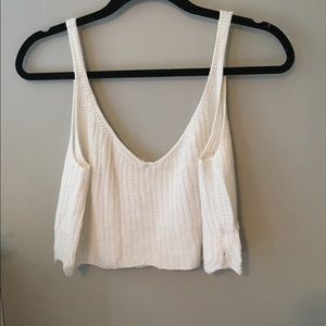 White Cropped Tank Top