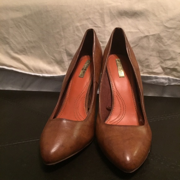 Zara  Cognac leather pumps - Picture 2 of 4