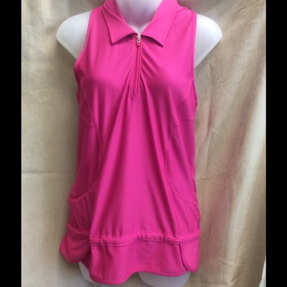 Pink dry fit top with zipper