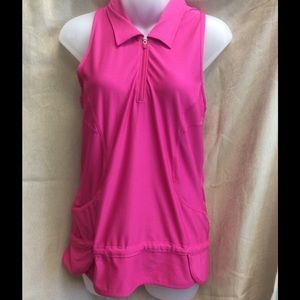 Pink dry fit top with zipper