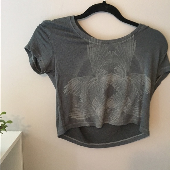 Grey Graphic Crop Top