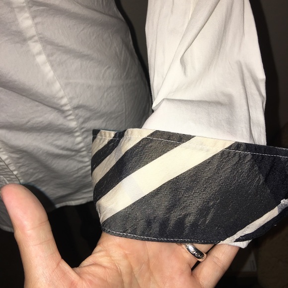 Burberry White Button Up Size 4 - Picture 3 of 4