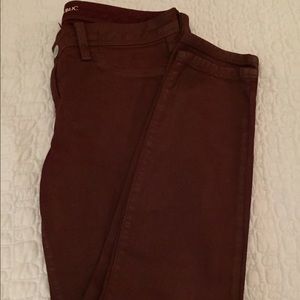 Banana Republic waxed jeans in wine color