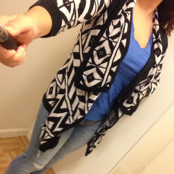 Black & White Patterned Cardigan