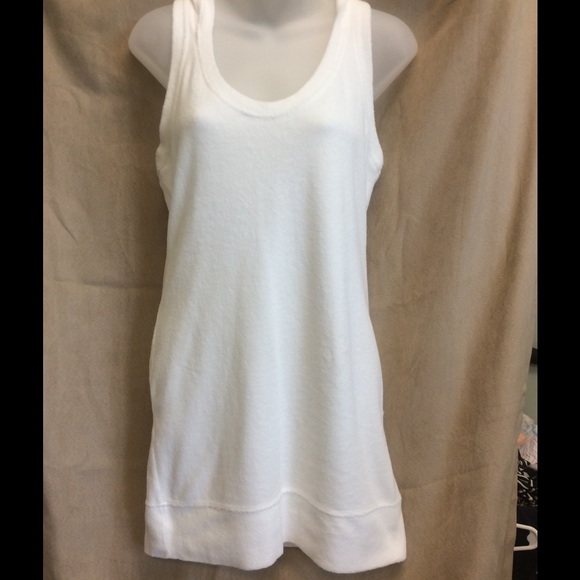 White terry cloth swim cover up