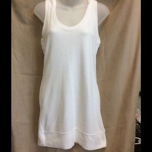 White terry cloth swim cover up