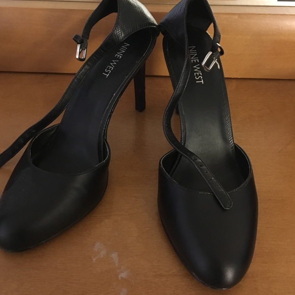 Nine West Black Ankle Strap Heels