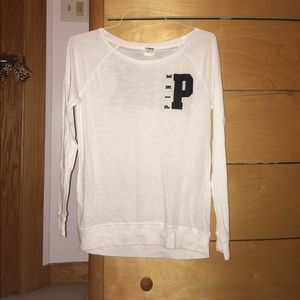 VS PINK WHITE LONG SLEEVE