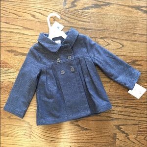 Denim sparkle pea coat
