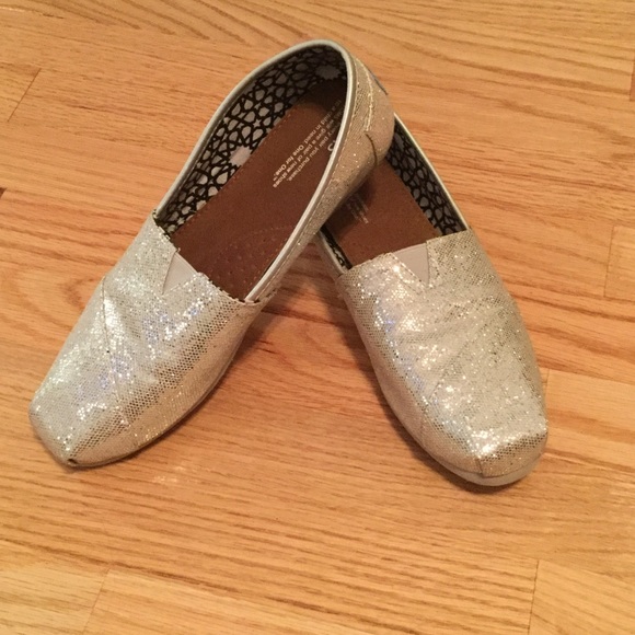 Silver sparkly Toms