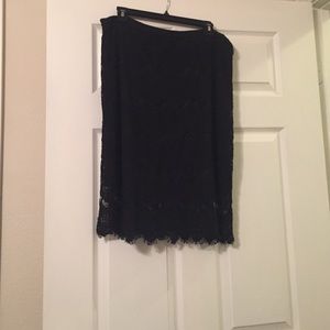 Elle Black Lace Pencil Skirt