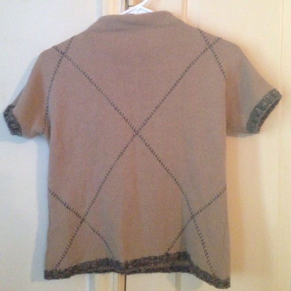 Brown Short Sleeve Turtleneck Sweater - Picture 2 of 2