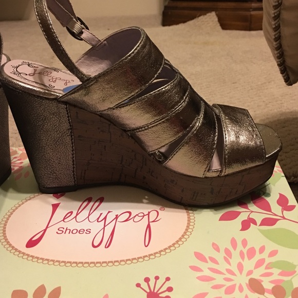 Jellypop Shoes Adorable Pewter Wedge Sandals Poshmark