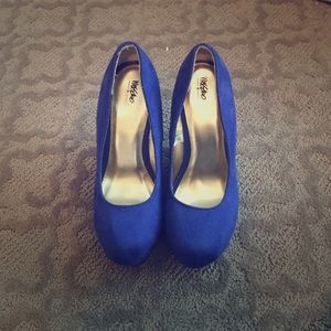 Blue Wedge Heels