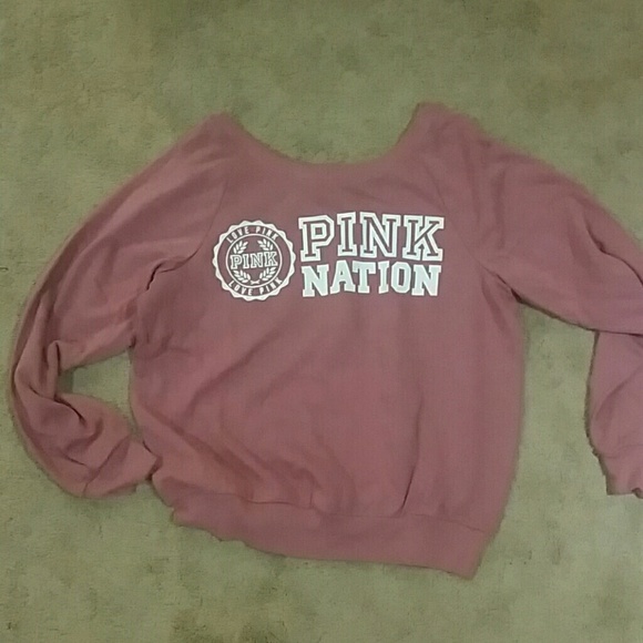 size small pink slouchy crew