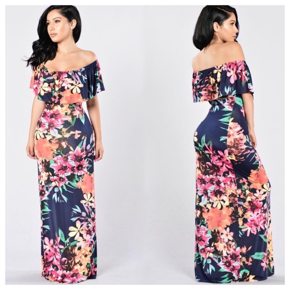 Floral off shoulder maxi