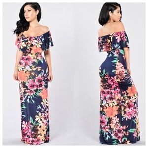 Floral off shoulder maxi