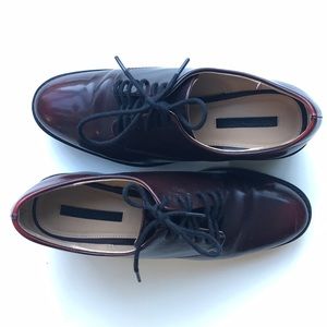 Zara Maroon Oxford Shoes