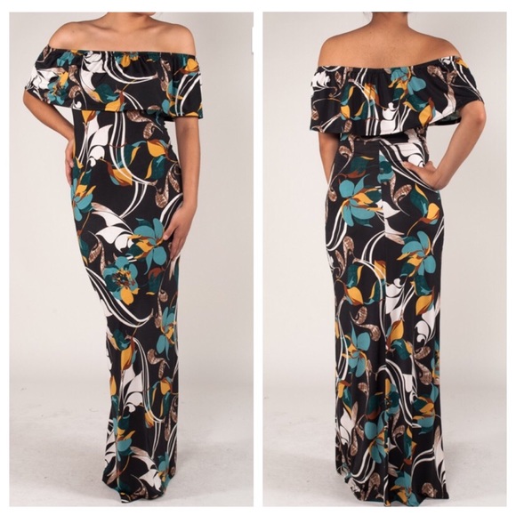 Off shoulder floral maxi - Picture 1 of 1