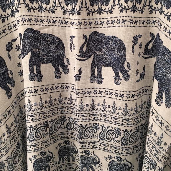 ELEPHANT FANS Blue / White Poncho - Picture 4 of 4