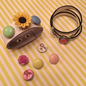 2 leather bracelets + 9 interchangeable snaps