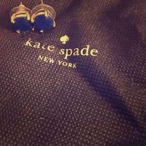Kate spade square stud earrings in cobalt blue
