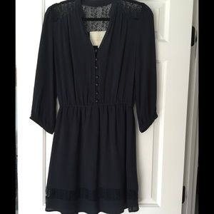 Champagne & Strawberry Navy Long Sleeve Dress - M