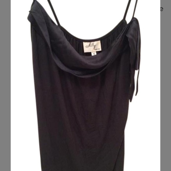 Milly hunter green tank top with silk bow size S