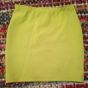 Lime green mini skirt