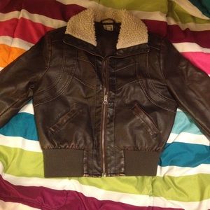 ---Brown Leather Jacket---