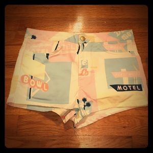 Topshop Moto high-waisted shorts. (Size 8)