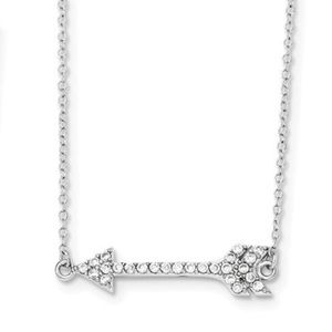 Amanda Rose Sterling Silver Arrow CZ Necklace