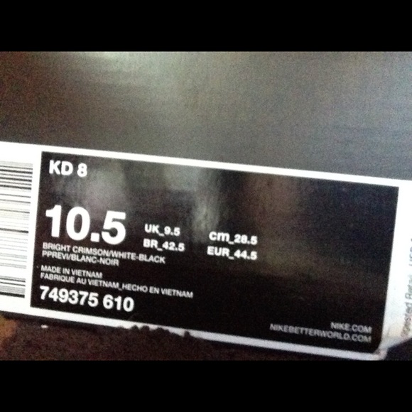 Kd 8 men's shoes. Size 10.5. "V8" color way. - Picture 2 of 2