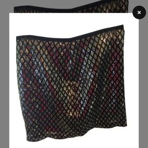 Kenar sequined black and silver skirt size 4