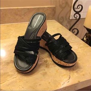 Donald J Pliner Wedge Sandal, Distress Metallic