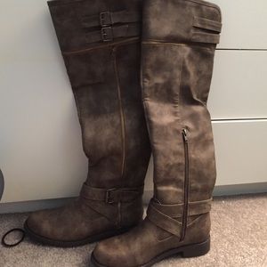 Brand new taupe knee high boots