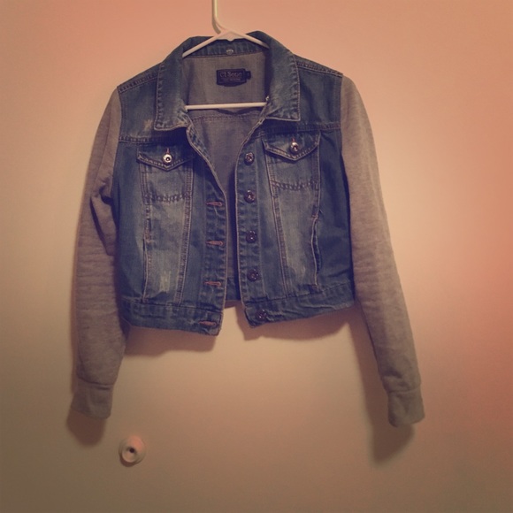 Distressed jean jacket