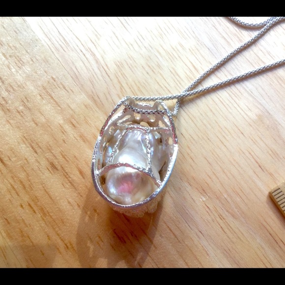 SOLD.   Sterling Silver  necklace set with Pearl. - Picture 4 of 4