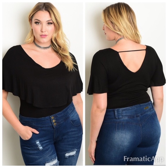 Solid Threads Boutique  Tops - Black Bodysuit (Plus)