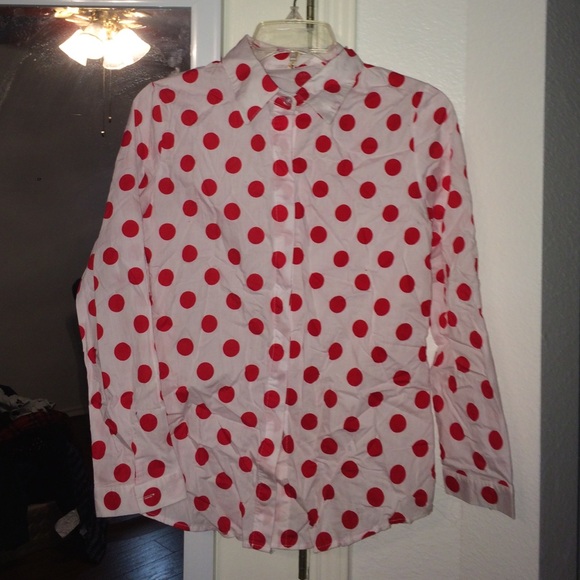 Red Polka Dot Button Down