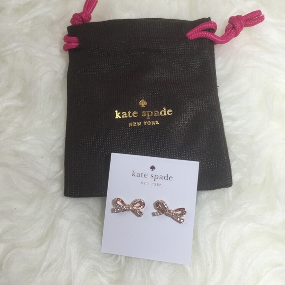 Kate Spade Rose Gold Pave Bow Earrings - Picture 3 of 3